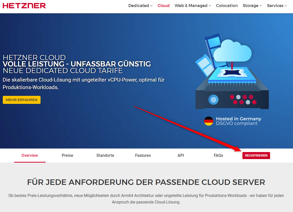 Hetzner Registrierung