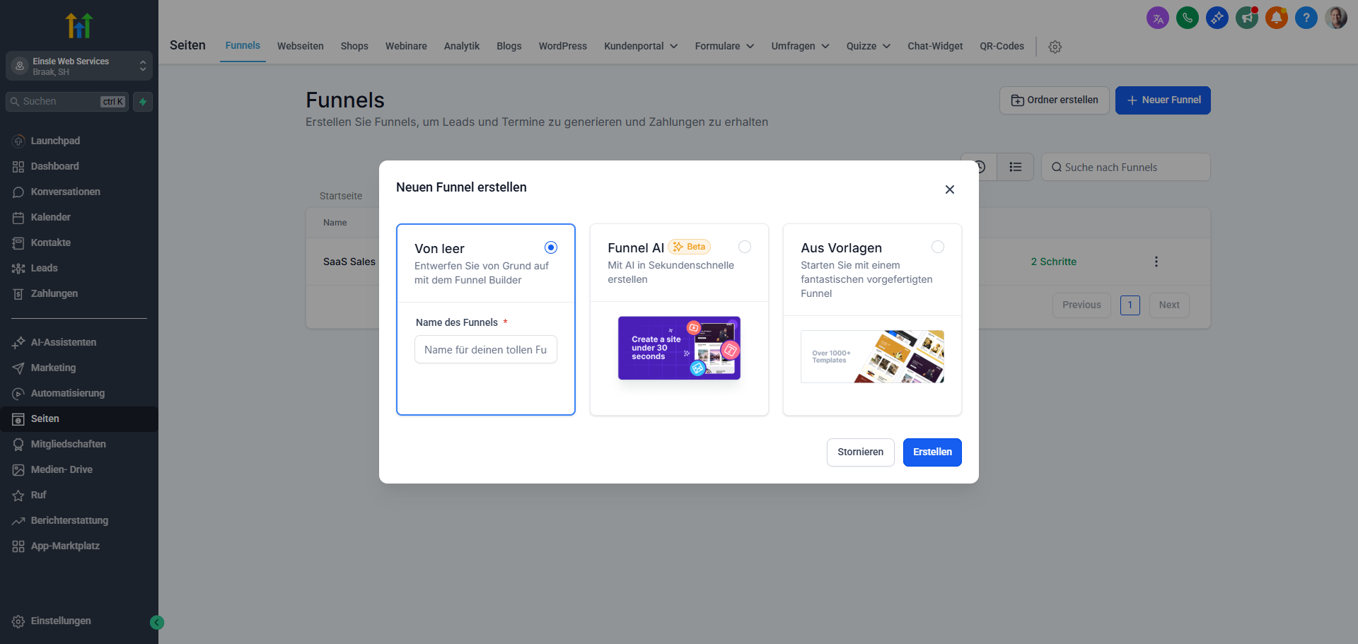 Sales Funnel erstellen mit HighLevel – So geht’s Schritt für Schritt