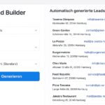 GoHighLevel AI Lead Builder Dashboard mit automatisch generierten Leads und Filteroptionen