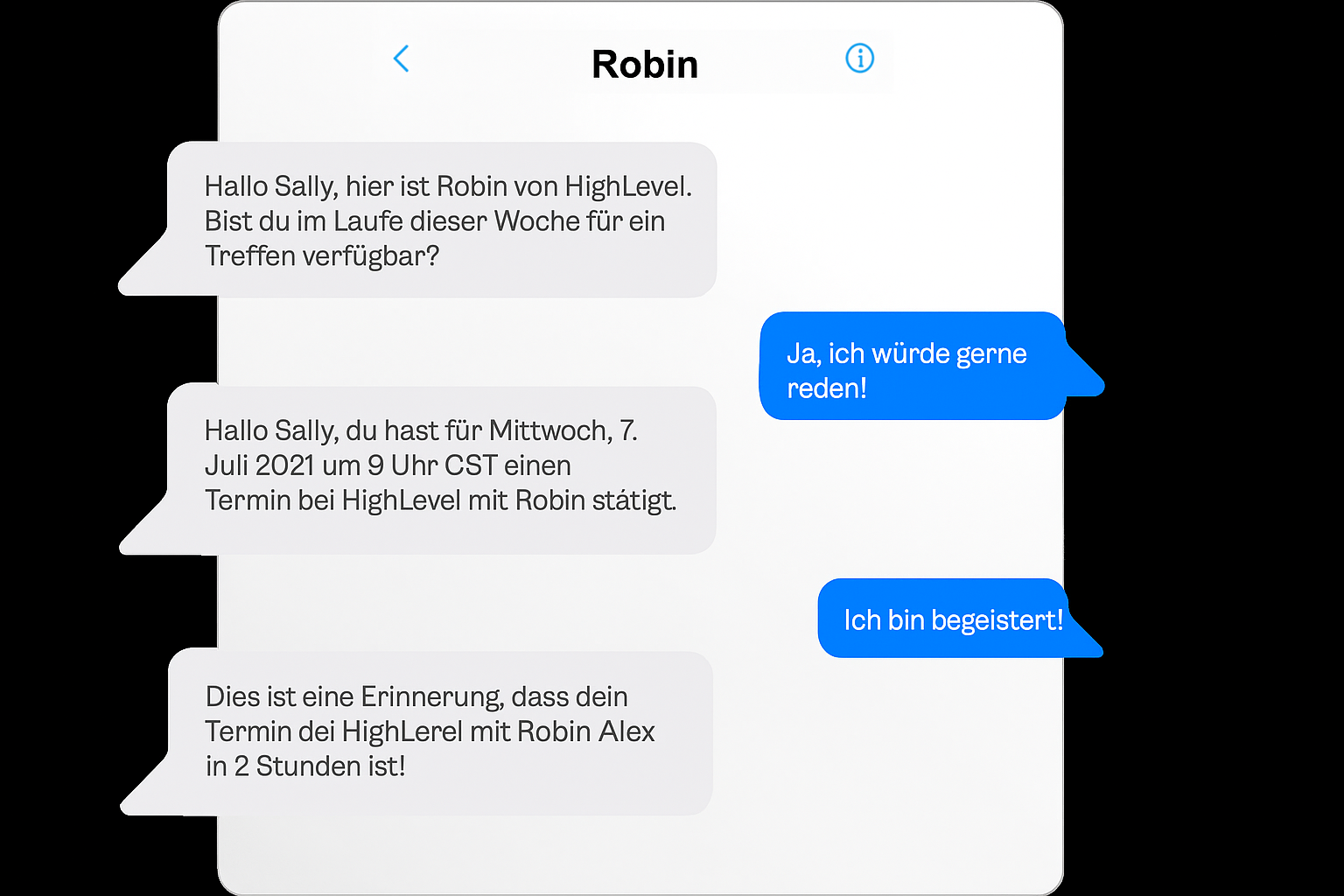 HighLevel mit KI-gestützter, automatischer Terminbuchung und individuell anpassbaren Nachrichten für effektives Lead-Management